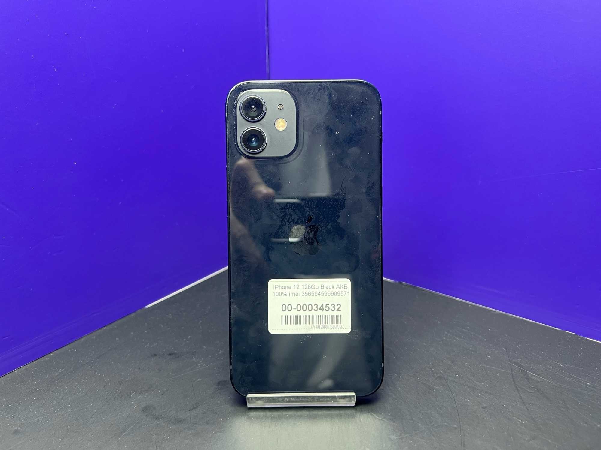 iPhone 12 128Gb Black АКБ 100% imei 356594599909571