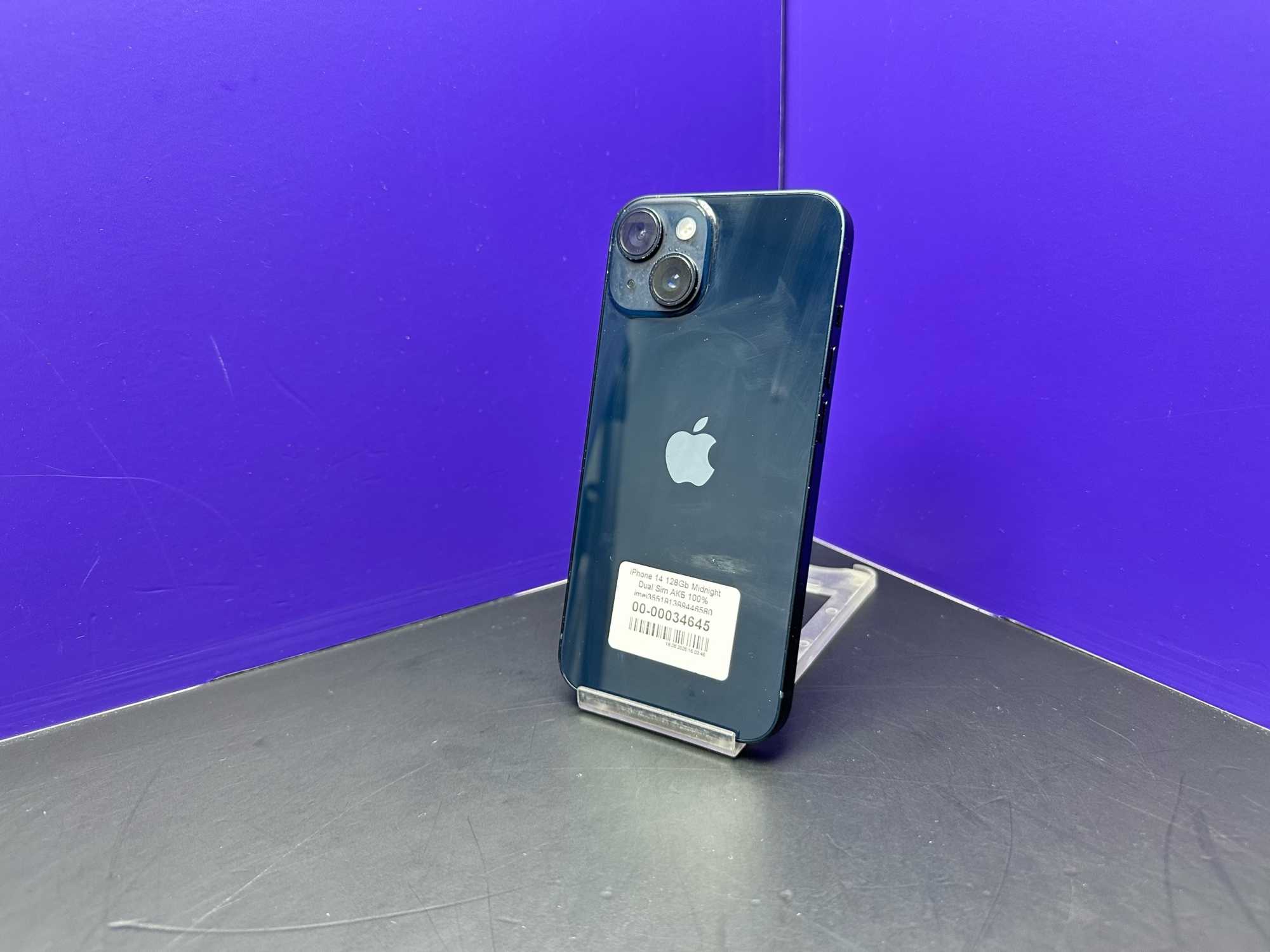 iPhone 14 128Gb Midnight Dual Sim АКБ 100% imei355191399446580