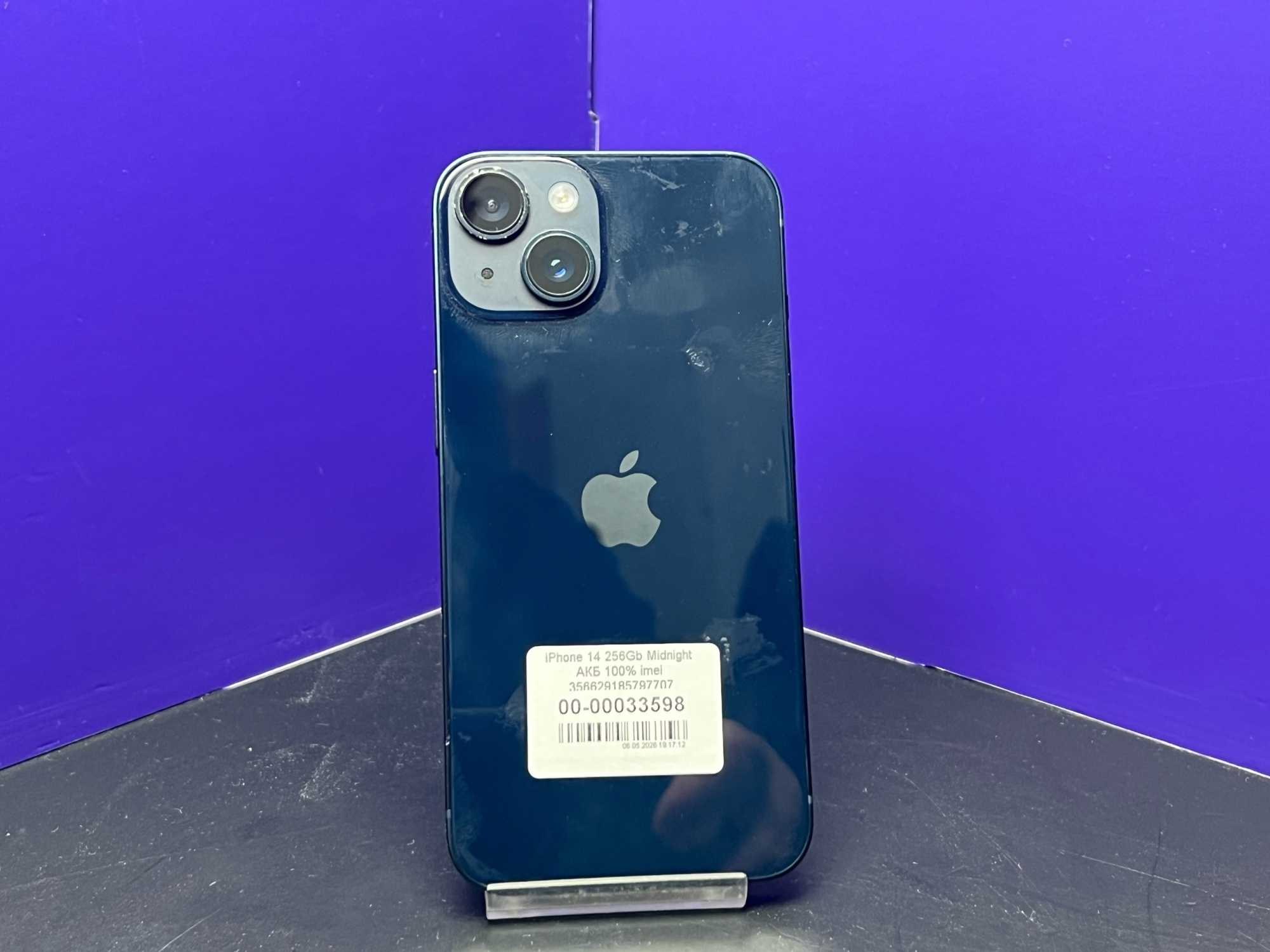 iPhone 14 256Gb Midnight АКБ 100% imei 356629185797707