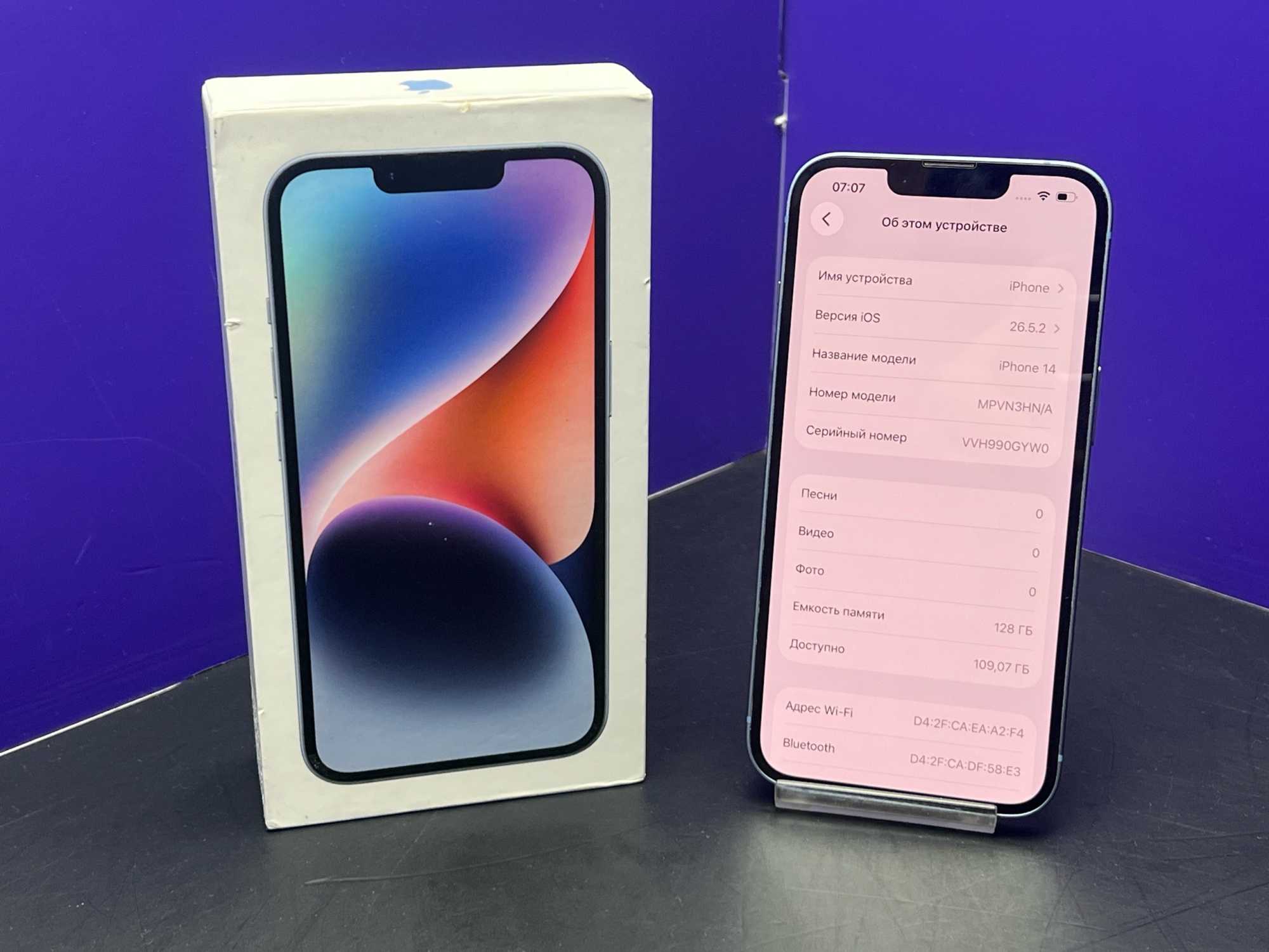 iPhone 14 128Gb Blue АКБ 80% imei 355546536990644