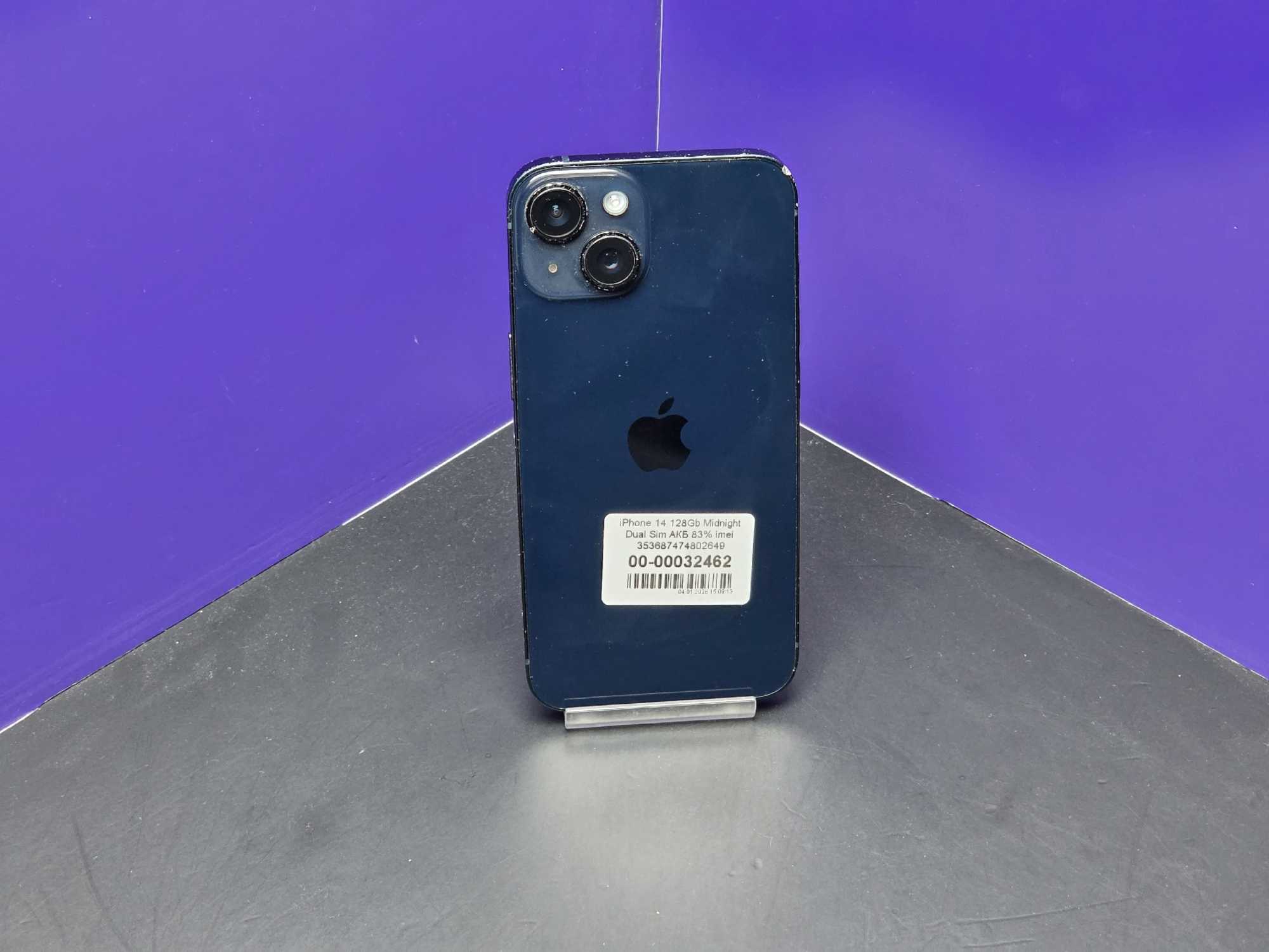 iPhone 14 128Gb Midnight Dual Sim АКБ 83% imei 353687474802649