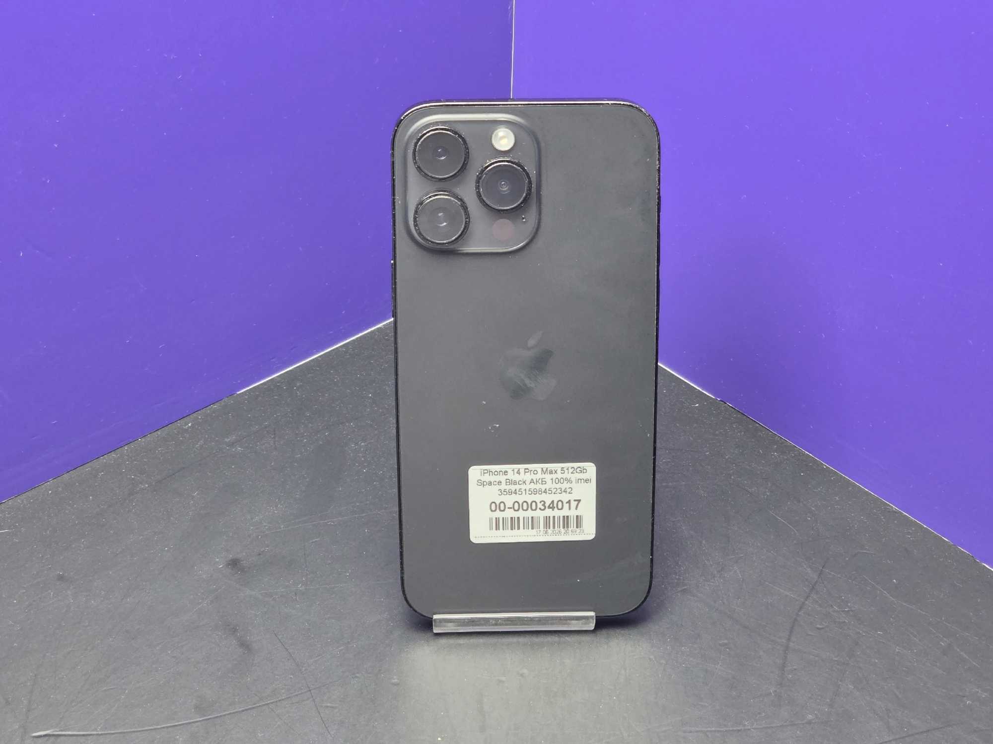 iPhone 14 Pro Max 512Gb Space Black АКБ 100% imei 359451598452342