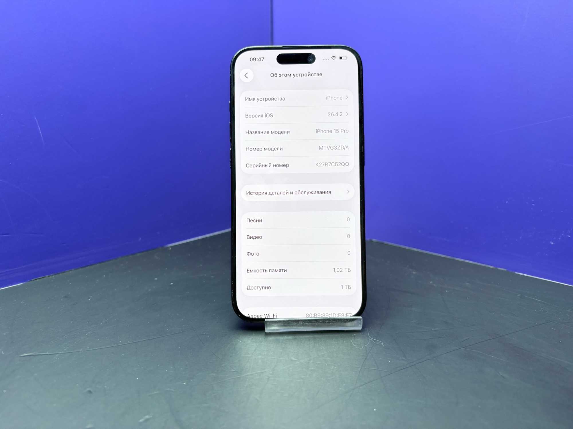IPhone 15 Pro 1TB Blue Titanium АКБ 100% imei359370798024596