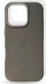 Чехол iPhone 16 Pro Leather Case MagSafe чернично-серый