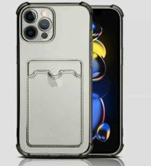 Чехол iPhone 16 Pro Max прозрачный с визитницей