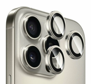 Защитное стекло на камеру iPhone 16 Pro/Pro Max титан