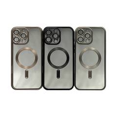 Чехол iPhone 16 Pro Magnetic прозрачный с защитой камеры