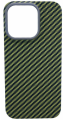 Чехол iPhone 14 Pro Max Карбон зеленый