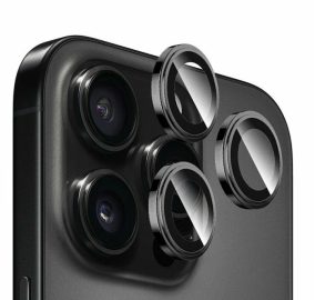 Защитное стекло на камеру iPhone 16 Pro/Pro Max чёрный
