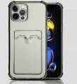 Чехол iPhone 16 Pro Max прозрачный с визитницей