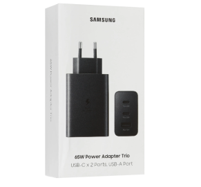 Адаптер питания Samsung 65W PD USB-Cx2 + USB-A Trio Original Black