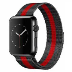 Ремешок для Apple Watch 38mm Milanese Loop Black Red