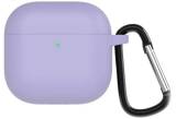 Чехол AirPods 4 Silicone с карабином лаванда