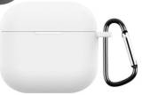 Чехол AirPods 4 Silicone с карабином белый