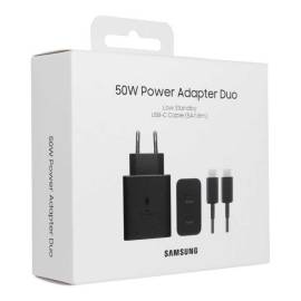 Адаптер питания Samsung 50W Duo USB-C + кабель 1.8m Original