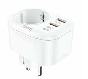 Сетевой фильтр HOCO NS3 1 гнездо + PD 20W + 2USB QC3.0 18W белый